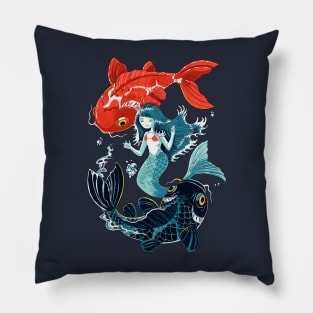 Little Mermaid and Koi Fish Pillow