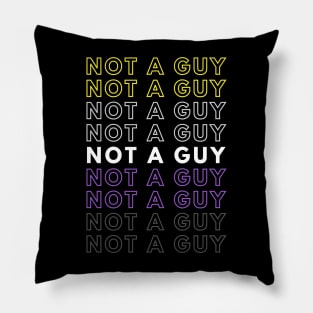 Not A Guy | Nonbinary Pride Gift | Christmas Present for Enby Pillow