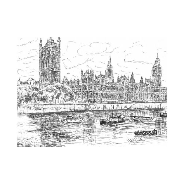 HOUSES OF PARLIAMENT VIEWED FROM THE RIVER THAMES by MackenzieTar