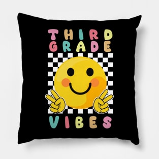 Third Grade Vibes  Smile Back To School 3rd Grade Pillow