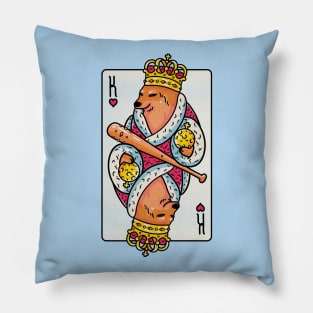 Cheems - The King | King of Hearts Playing Card | Shibe | Shiba Inu Pillow