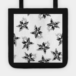 Black and white beaded floral print Tote