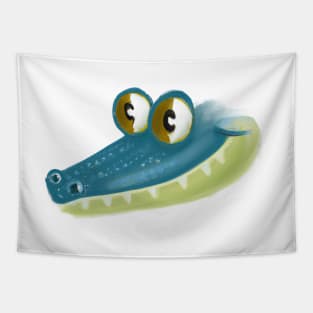 Cute Aligator Drawing Tapestry