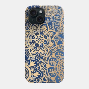 Blue and Gold Mandala Pattern Phone Case