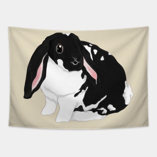 Bunji Lop Broken Black Rabbit Tapestry