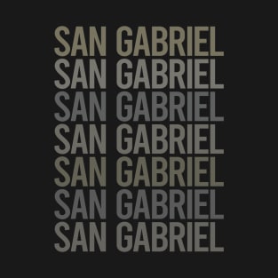 Gray Text Art San Gabriel T-Shirt