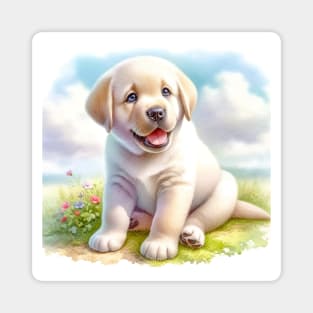 Watercolor Labrador Retriever Puppies - Cute Puppy Magnet