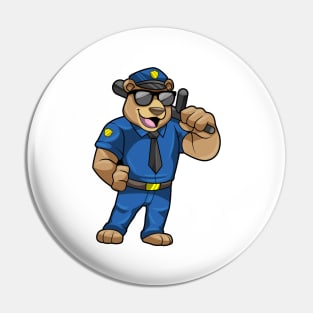 Bear as Police officer with Police uniform & Baton Pin