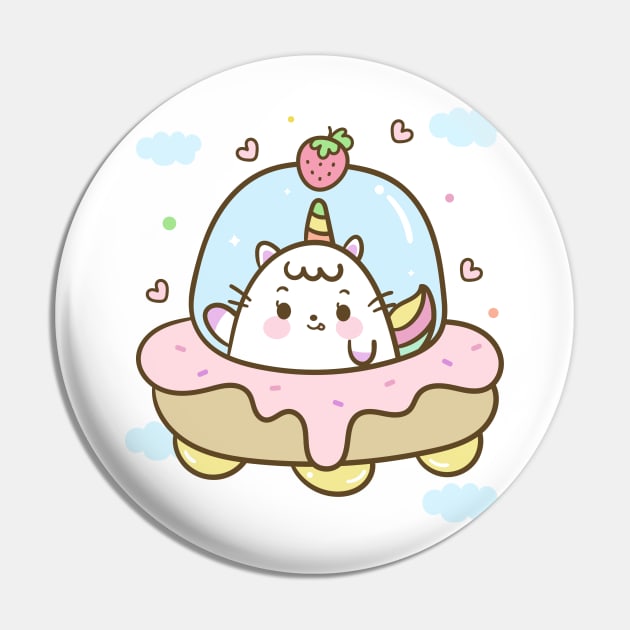 Doughnut Cat Unicorn Pin by CatMarceline