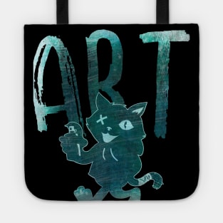 Retro Cat Faded Graffiti Art Tote