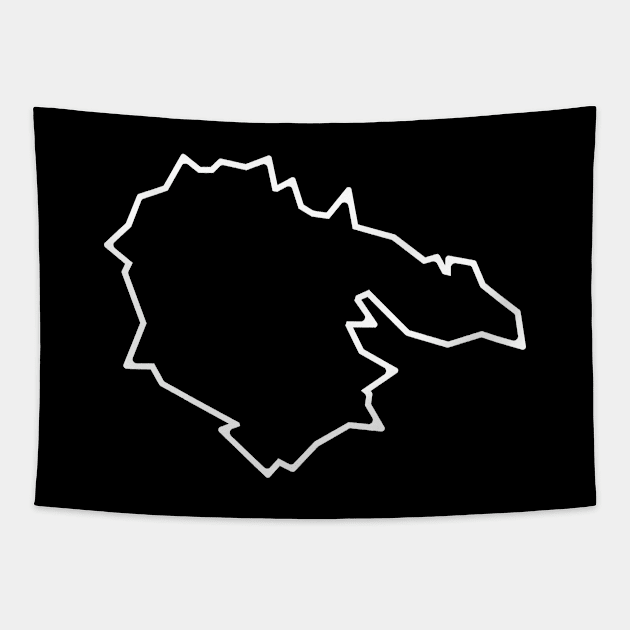 Hornby Island Silhouette in Classic Black - Simple but Bold - Hornby Island Tapestry by City of Islands