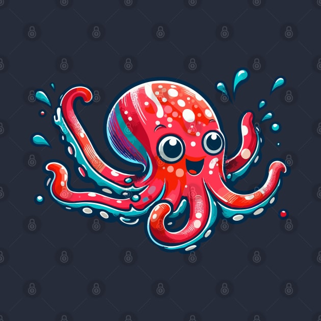 Cute red octopi by AnnArtshock