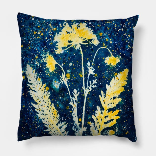 Botanical cyanotype 5 Pillow by redwitchart