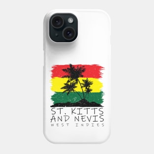 St Kitts and Nevis National Colors with Palm Silhouette Phone Case