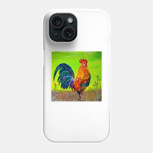 Rooster. Rustic morning Phone Case