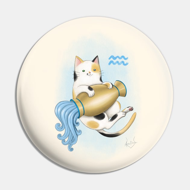 Zodiacat Aquarius Pin by BastetLand