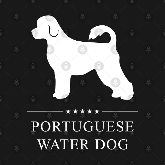 Portuguese Water Dog White Silhouette by millersye