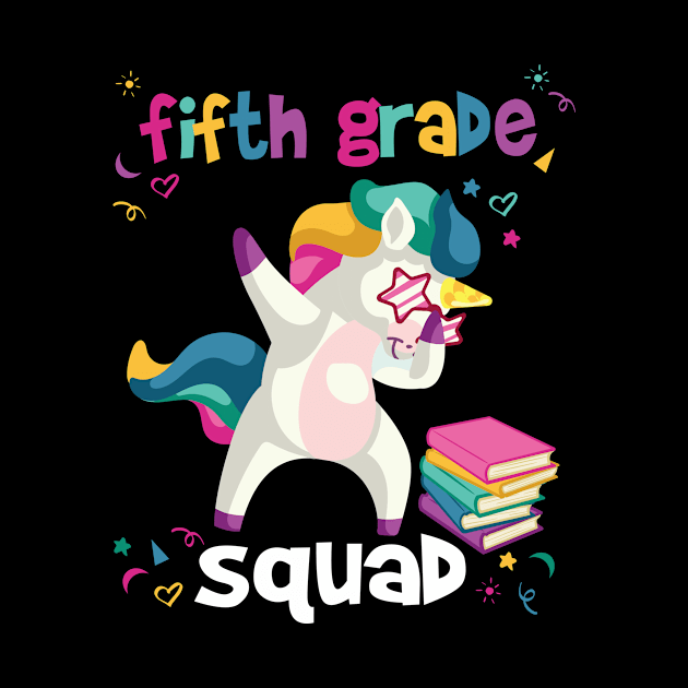 Team 5th Grade Squad Unicorn Back To School For Kids by Kimmicsts