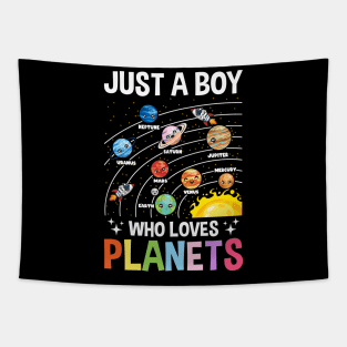 Just A Boy Who Loves Planets Tapestry