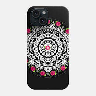 MANDALA ART WITH A TWIST OF ROSE Phone Case