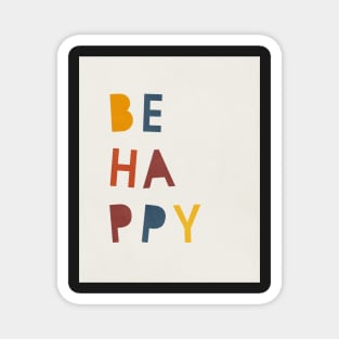 Be happy, Abstract, Mid century modern kids wall art, Nursery room Magnet