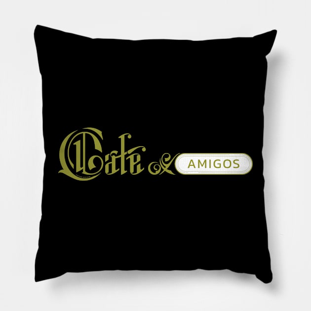 Café y amigos Pillow by vjvgraphiks