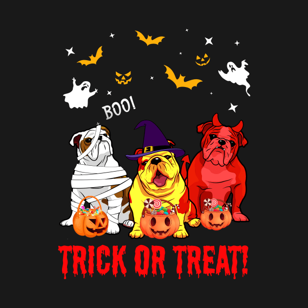 Trick Or Treat Bulldog Dog Halloween Gift by Dianeursusla Clothes