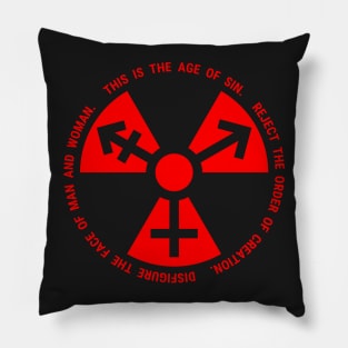 Trans Radiation - Papal Text - Red Pillow