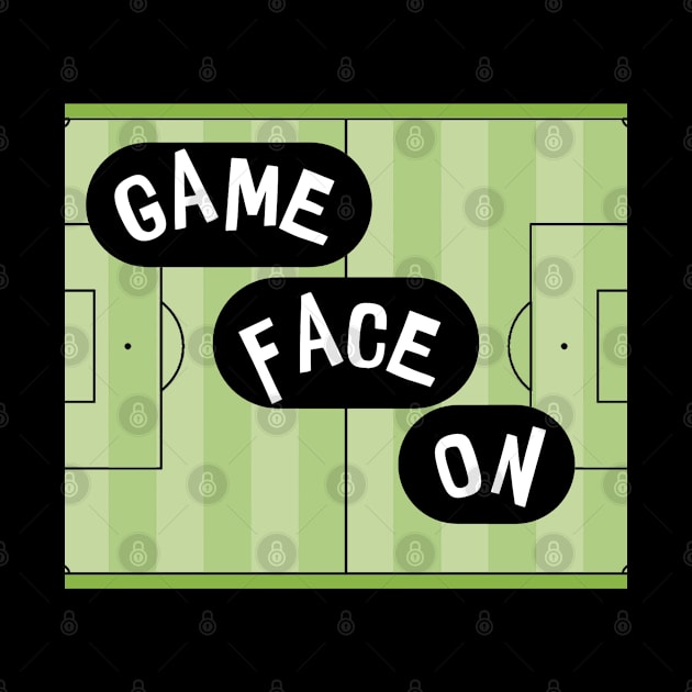 Game face on design stadium design  totes, phone cases, mugs, masks, hoodies, notebooks, stickers pins by Blueberry Pie 