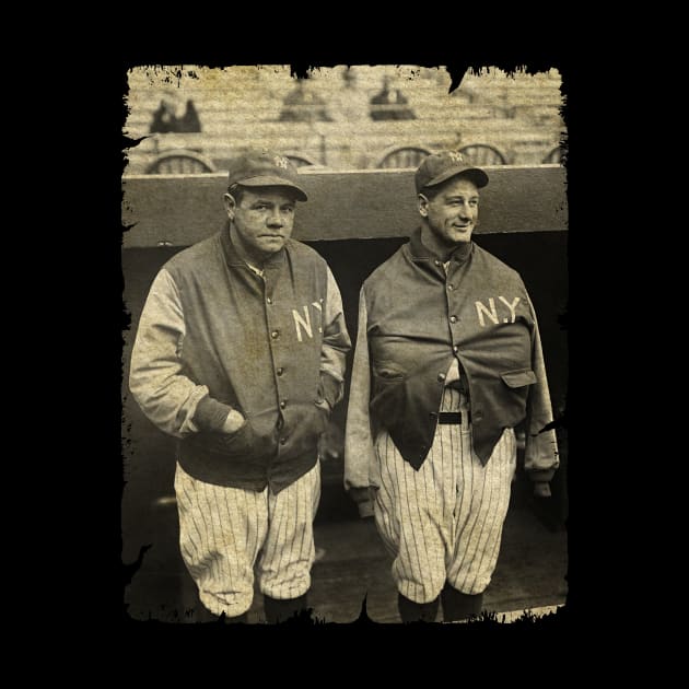 Babe Ruth and Lou Gehring, Former Captain of The New York Yankees by SOEKAMPTI