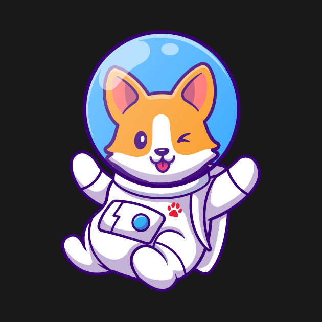 Cute Astronaut Dog by N!kki