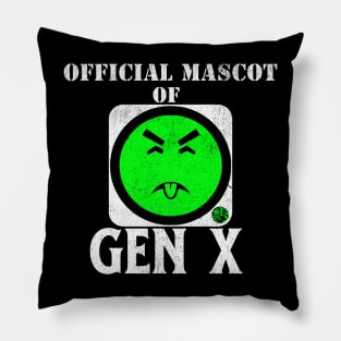 Funny Generation X Gen X Mr Yuk 80's and 90's Vintage and Nostalgic Gift Idea Pillow