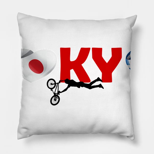 BMX in Tokyo - team Greece (GR) Pillow by ArtDesignDE