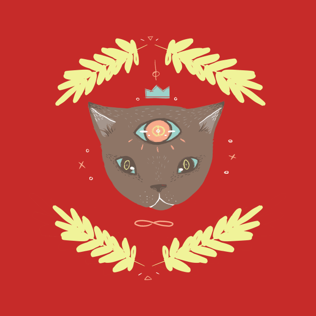 SPACE ALIEN CAT by KelseyKingIllustration