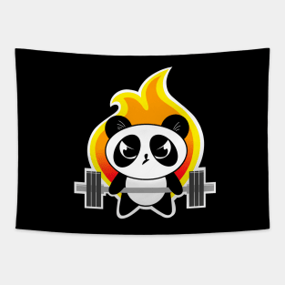 Panda fitness, gym girl, weightlifting panda Tapestry