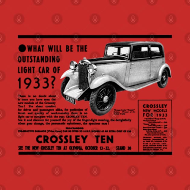 CROSSLEY TEN - 1933 advert by Throwback Motors