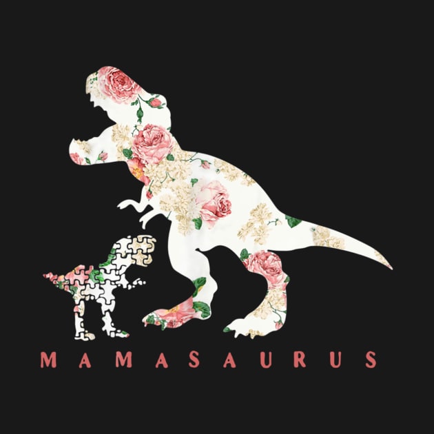 Mamasaurus Autism Awareness Dinosaur Shirt Autism by Danielsmfbb