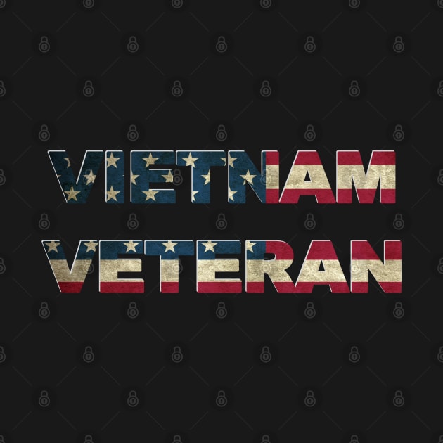 Vietnam Veteran US Flag Vintage by Dirty Custard Designs 