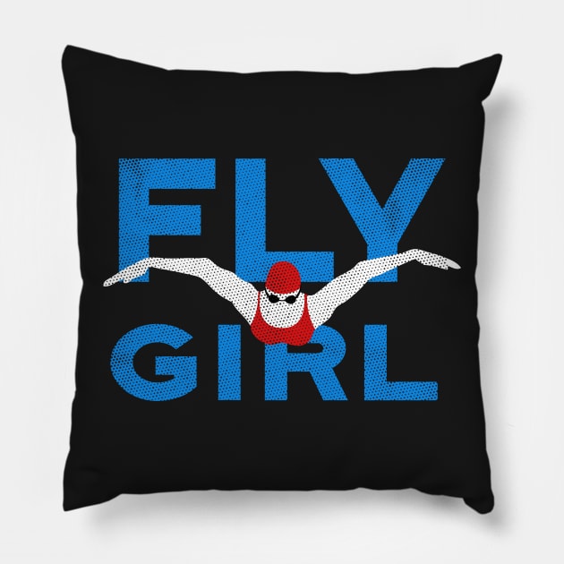 Fly Girl Women Swimming Pillow by atomguy