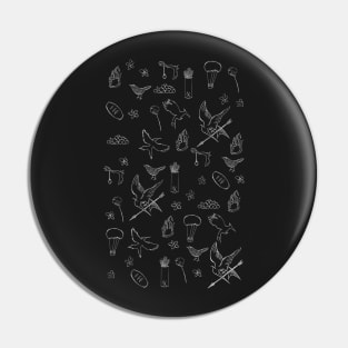 Hunger Games quality pattern sketch - black Pin