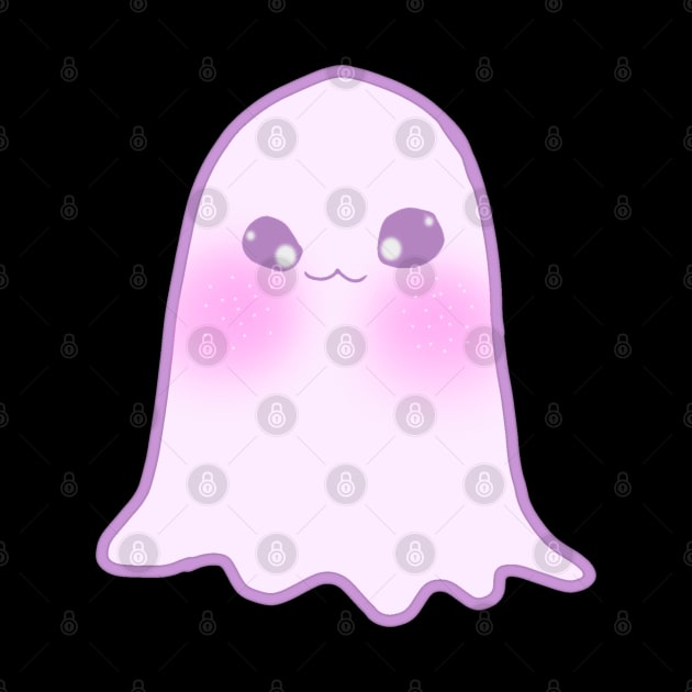 Cute Kawaii Smiling Ghost Face by ROLLIE MC SCROLLIE