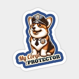 Corgi Police Magnet