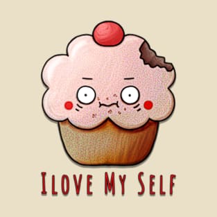 Funny cannibal cupcake "I love my self" T-Shirt