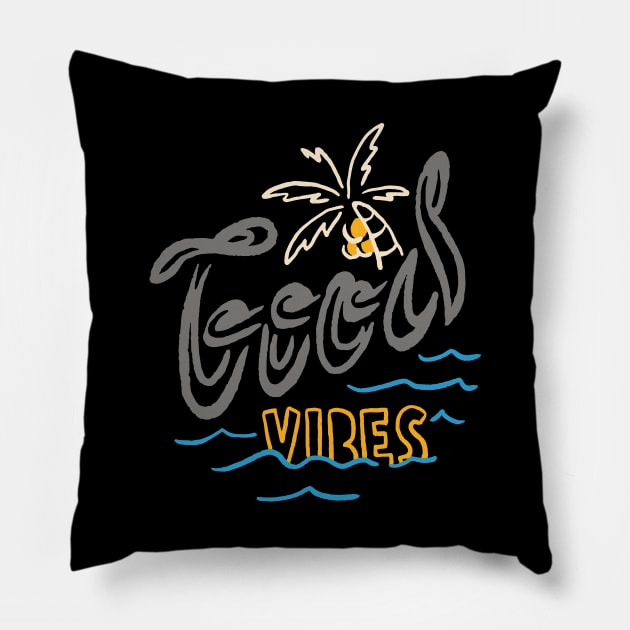 Good Vibes Typo Pillow by quilimo