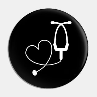 Doctor Stethoscope Heart Minimal Design (Profession collection) Pin