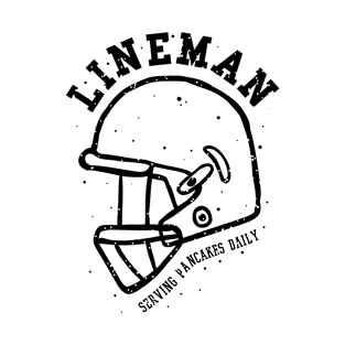 lineman serving pancakes daily foot ball helmet T-Shirt