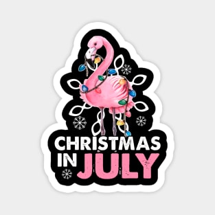 Christmas In July Santa Flamingo Summer Xmas Gift Magnet