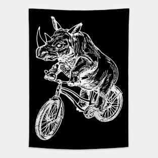 SEEMBO Rhinoceros Cycling Bicycle Cyclist Bicycling Riding Bike Tapestry