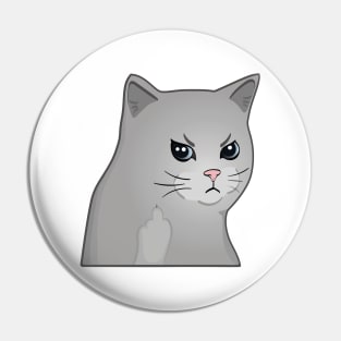 Moody Cat Middle Finger Pin
