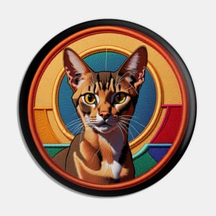 Abyssinian Cat Embroidered Patch Pin